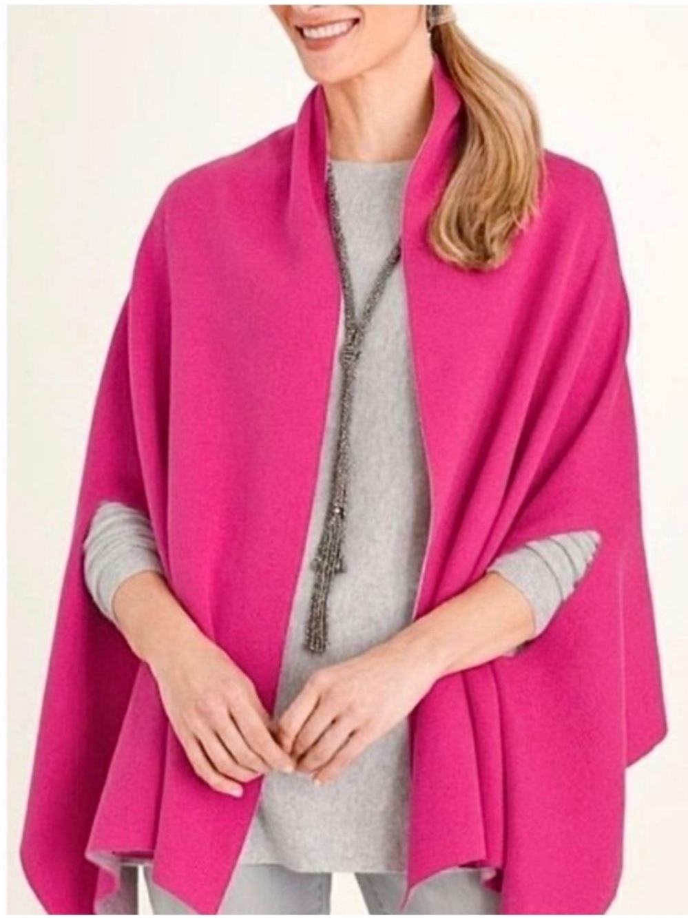 Chico’s Reversible Travel Wrap Pink